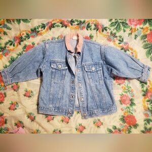 Vintage Toddler Denim Jkt With Pink Corduroy Collar